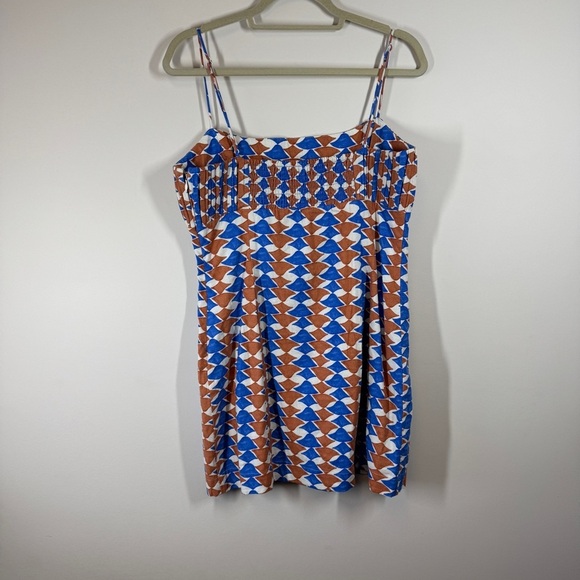 Maeve by Anthropologie Geometric Print Linen Blend Swim Dress Size 12 - Picture 13 of 14
